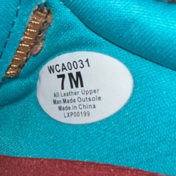 Women’s Turquoise Twisted X Lace Up Shoes Size 7 - Picture 3 of 3